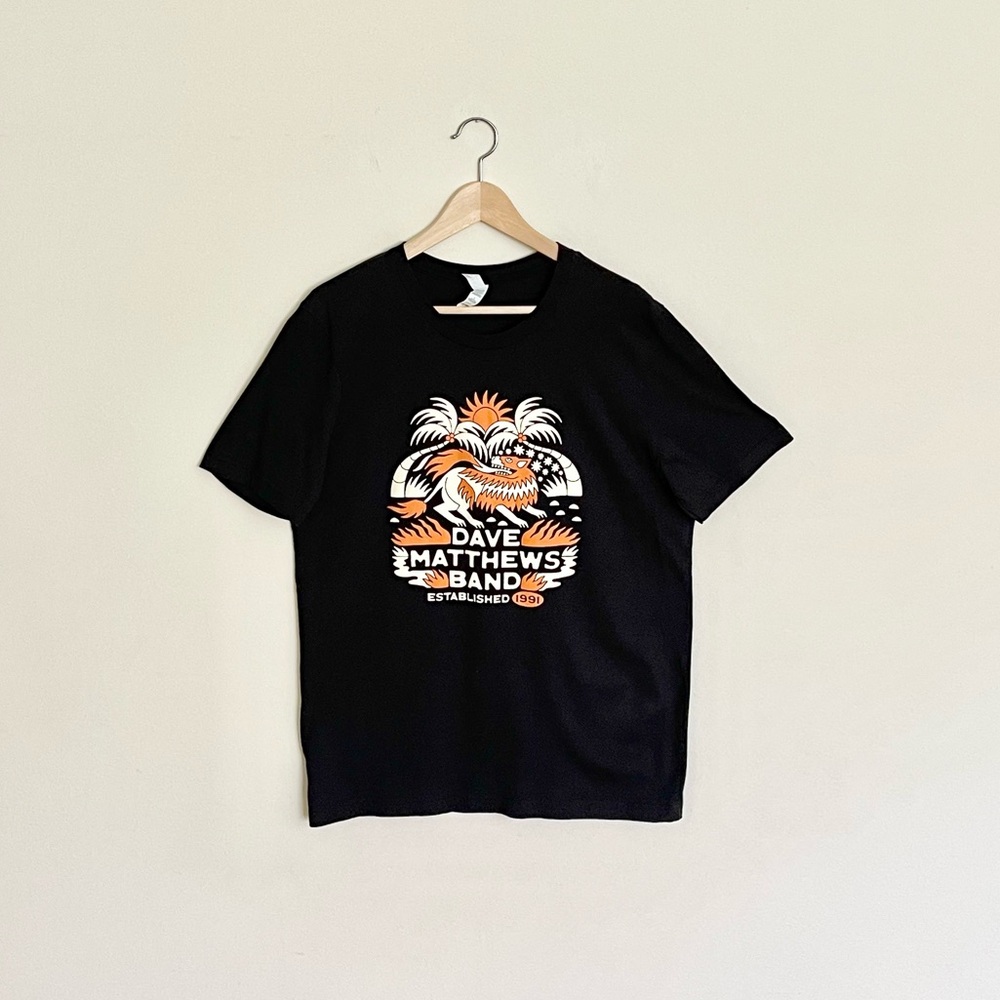 NEW Dave Matthews Band Lion Palm Graphic Black T Shirt Adult size Large